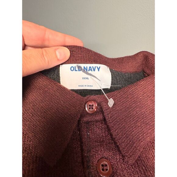 Old Navy Maroon Knit Polo Sweater – Size XXXL - Picture 4 of 5